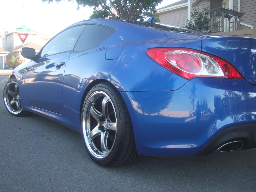 photo 4 Hyundai Genesis Coupe custom wheels Rays G-Games 99b 19x9.5, ET +22, tire size 245/35 R19. 19x10.5 ET+22 275/35 R19