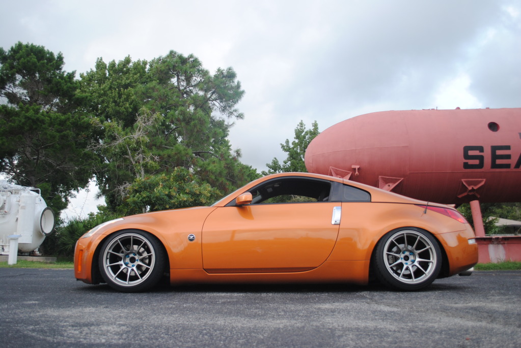 photo 6 Nissan 350Z custom wheels Weds TC105N 18x10.5, ET +12, tire size 255/35 R18. 18x10.5 ET-8 265/35 R18