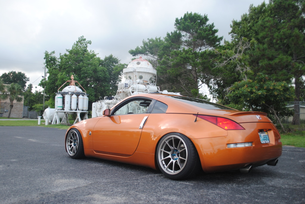 photo 7 Nissan 350Z custom wheels Weds TC105N 18x10.5, ET +12, tire size 255/35 R18. 18x10.5 ET-8 265/35 R18