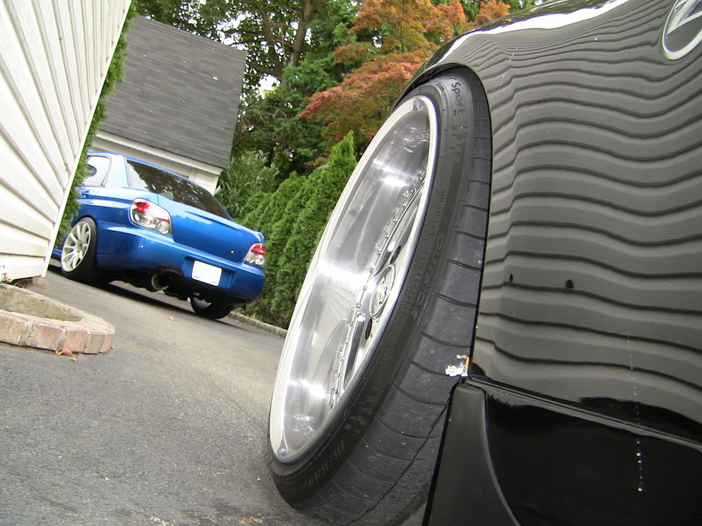 photo 19 Nissan 350Z custom wheels Work Equip 19x10.0, ET -5, tire size 235/35 R19. 19x11.0 ET-5 255/35 R19