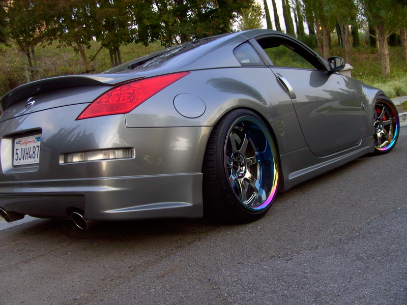 photo 2 Nissan 350Z custom wheels Rays Engineering Gram Lights 57S Pro 19x9.5, ET +10, tire size 235/35 R19. 19x10.0 ET-15 