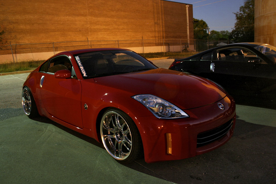 photo 1 Nissan 350Z custom wheels Rays Engineering Volk Racing GT-V 19x9.5, ET +4, tire size 215/35 R19. 19x10.5 ET-15 235/35 R19