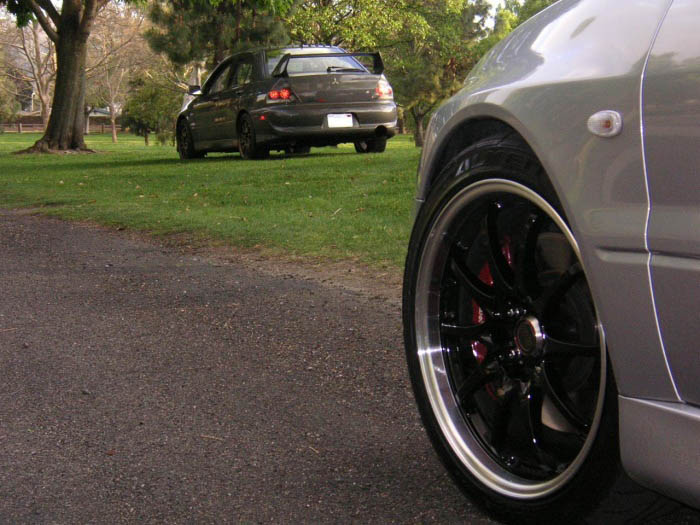 photo 1 Mitsubishi Lancer Evolution custom wheels Volk Racing LE28 18x8.5, ET +25, tire size X R18. x ET
