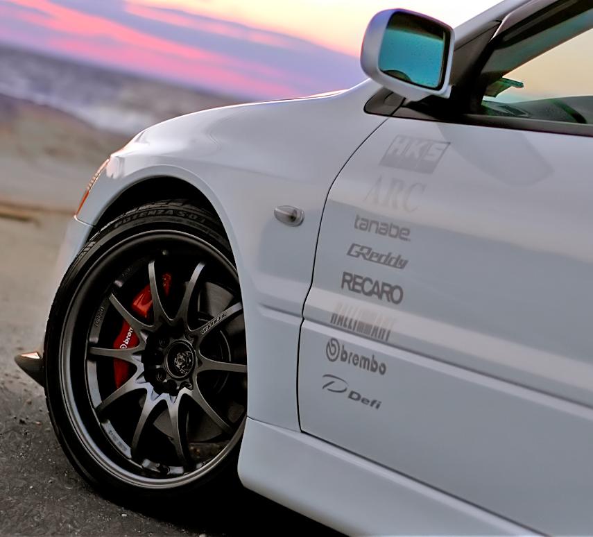 photo 3 Mitsubishi Lancer Evolution custom wheels Volk CE28N 18x9.5, ET +28, tire size X R18. 18x9.5 ET+34 