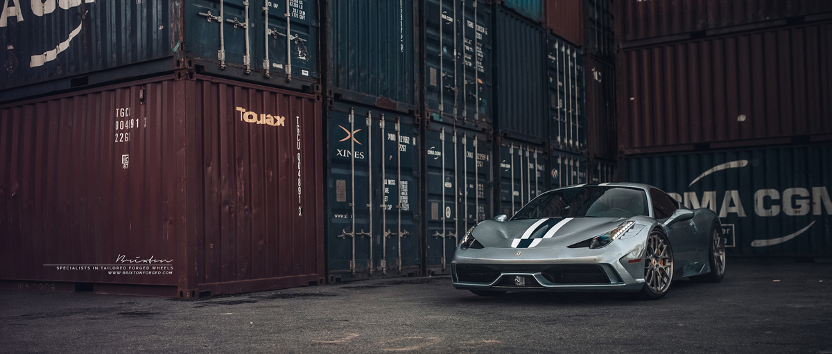photo 2 Ferrari 458 Speciale custom wheels Brixton CM16 Targa 21x9.5, ET , tire size X R21. 22x12.5 ET 