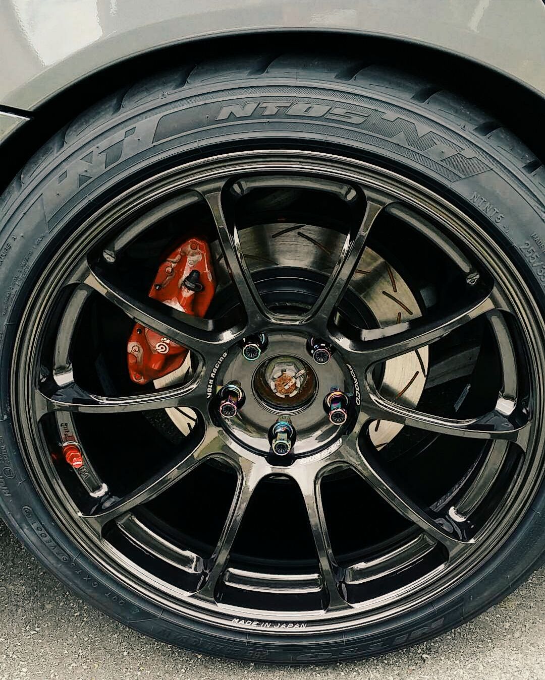 photo 2 Mitsubishi Lancer Evolution custom wheels Volk Ze40 18x9.5, ET +22, tire size 255/35 R18. x ET