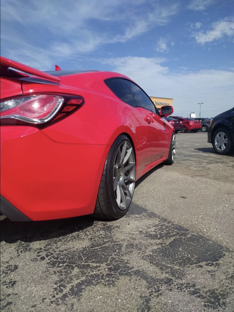 photo 1 Hyundai Genesis Coupe custom wheels   19x9.5, ET +27, tire size 245/35 R19. 19x11.0 ET+25 275/35 R19