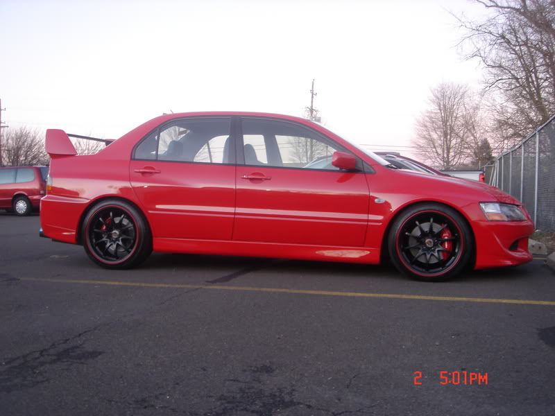 photo 1 Mitsubishi Lancer Evolution custom wheels Volk CE28N 18x9.5, ET +34, tire size X R18. x ET 