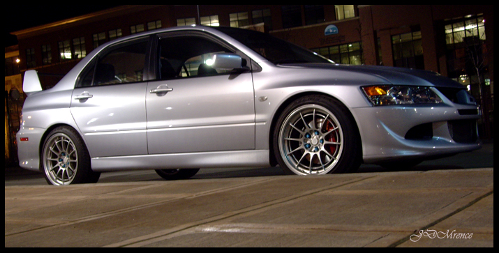 photo 1 Mitsubishi Lancer Evolution custom wheels Enkei NT03+M 18x9.5, ET +27, tire size X R18. 18x9.5 ET+17 