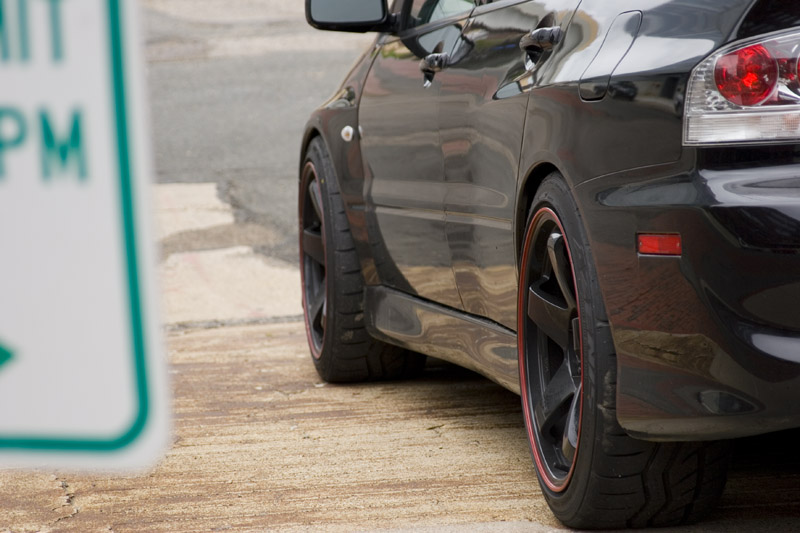 photo 1 Mitsubishi Lancer Evolution custom wheels Rota P45R 18x9.5, ET +30, tire size 245/40 R18. x ET