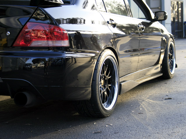 photo 1 Mitsubishi Lancer Evolution custom wheels Work VS-TX 18x9.5, ET +15, tire size X R18. 18x9.5 ET+26 