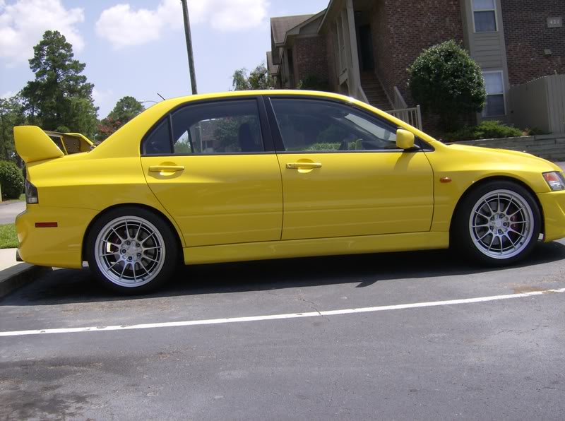 photo 1 Mitsubishi Lancer Evolution custom wheels Enkei NT03+M 18x9.5, ET +14, tire size 265/35 R18. 18x9.5 ET+27 