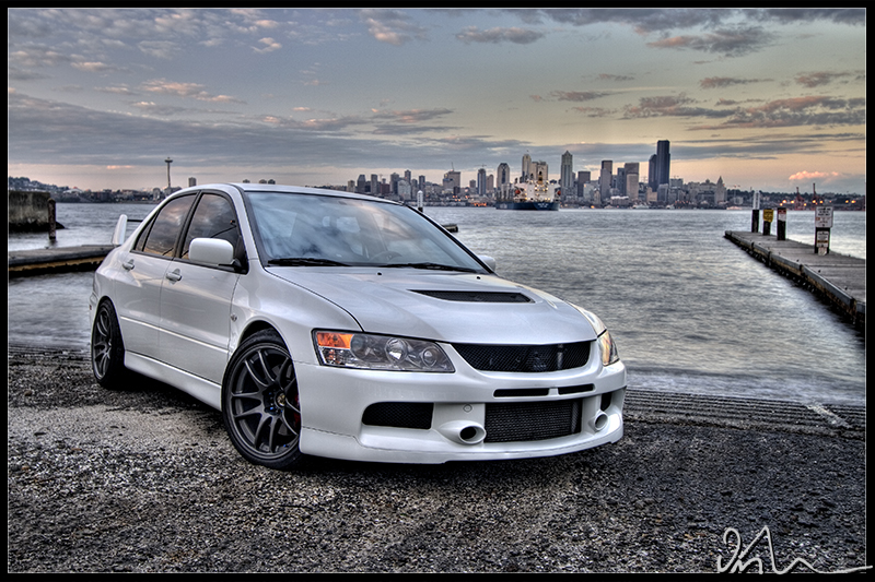 photo 1 Mitsubishi Lancer Evolution custom wheels Work CR Kai 18x9.5, ET +20, tire size 255/35 R18. x ET 