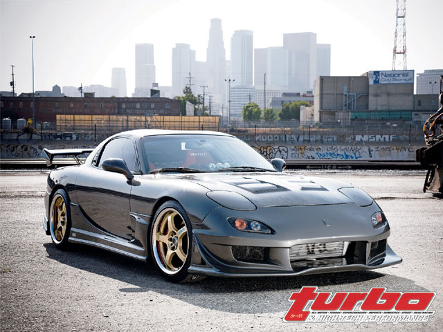 photo 1 Mazda RX-7 custom wheels Rays Engineering Gram Lights 57Pro 18x8.5, ET +28, tire size 245/40 R18. 18x9.0 ET+33 255/40 R18