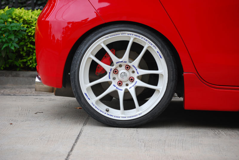 photo 8 Toyota Yaris custom wheels Work Wheels Emotion CRKai 18x7.5, ET +42, tire size 215/35 R18. x ET