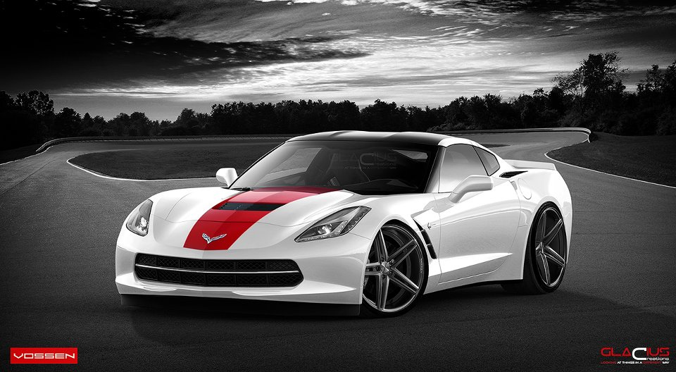 photo 1 Chevrolet Corvette Stingray custom wheels Vossen CV5 x, ET , tire size X R. x ET 