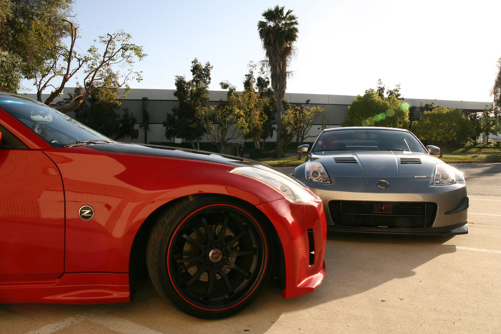 photo 3 Nissan 350Z custom wheels Rays Engineering Volk Racing CE28 19x9.5, ET +17, tire size 245/35 R19. 19x10.5 ET+7 275/30 R19