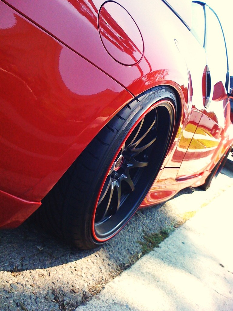 photo 6 Nissan 350Z custom wheels Rays Engineering Volk Racing CE28 19x9.5, ET +17, tire size 245/35 R19. 19x10.5 ET+7 275/30 R19