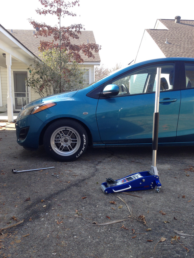 photo 4 Mazda Mazda2 custom wheels Enkei RPF1 14x7.0, ET +19, tire size 195/60 R14. x ET