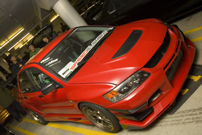 photo 2 Mitsubishi Lancer Evolution custom wheels Rays Engineering Volk Racing SE37K 18x10.5, ET +15, tire size 265/35 R18. x ET 