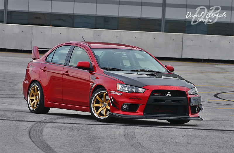 photo 8 Mitsubishi Lancer Evolution custom wheels Greddy Gullflame Gravity 18x9.5, ET +15, tire size 265/35 R18. x ET 