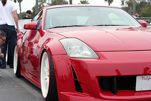 photo 1 Nissan 350Z custom wheels Rays Engineering Volk Racing CE28 19x9.5, ET +7, tire size 225/35 R19. 19x10.5 ET-3 245/35 R19